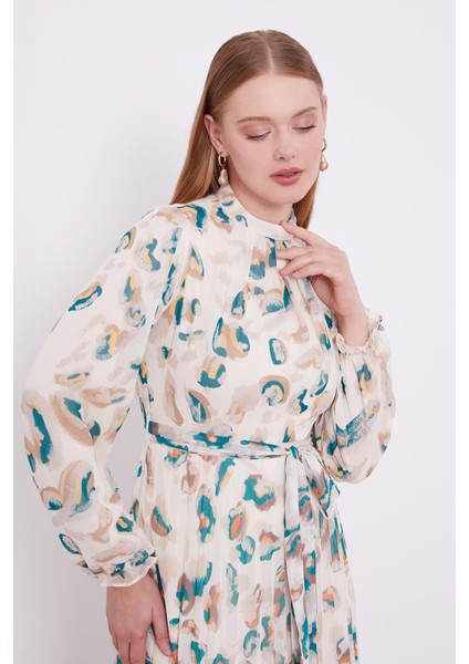 Zümrüt Fırfır Kol Detaylı Elbise modelleri