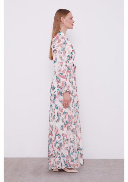 Gül Kurusu Fırfır Kol Detaylı Elbise fiyatları