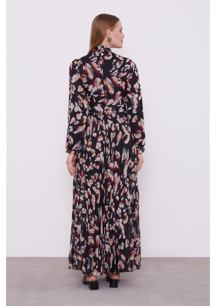 Siyah Fırfır Kol Detaylı Elbise fırsatları