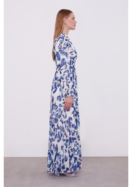 Saks Fırfır Kol Detaylı Elbise fiyatları