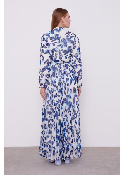 Saks Fırfır Kol Detaylı Elbise fırsatları