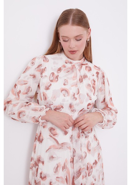 Somon Fırfır Kol Detaylı Elbise modelleri