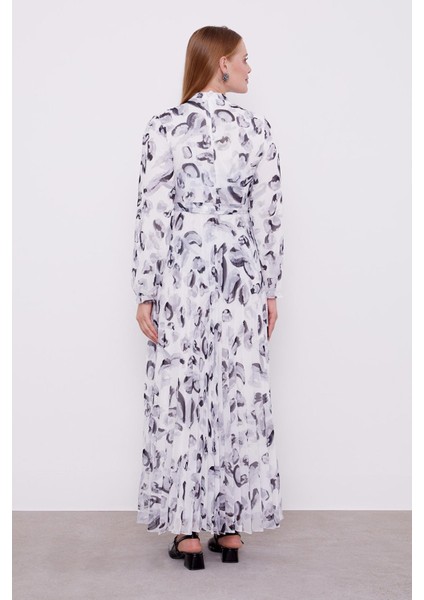 Gri Fırfır Kol Detaylı Elbise fırsatları