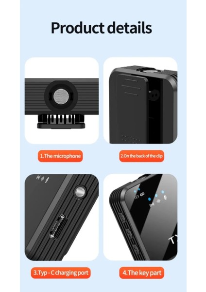 Kablosuz Yaka Mikrofonu Tekli Mikrofon Type-C / Lightning Portlu Röportaj fiyatları