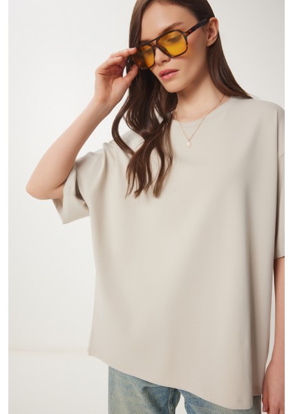 Basic Oversize 2'li Takım Örme T-Shirt Lacivert Taş LHW0007 indirimleri