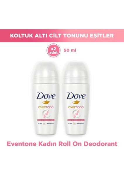 Kadın Roll On Deodorant Eventone 1/4 Nemlendirici Krem 50 ml X2