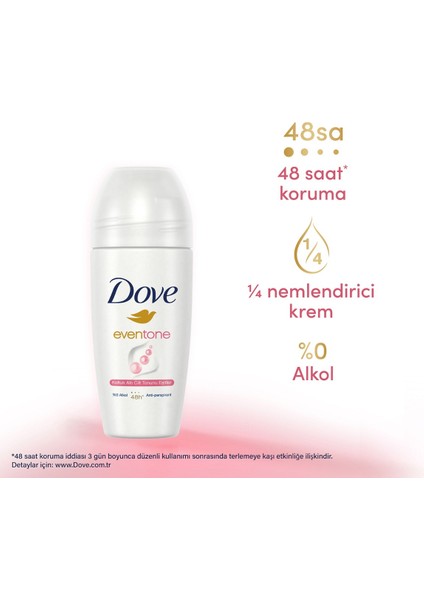 Kadın Roll On Deodorant Eventone 1/4 Nemlendirici Krem 50 ml X2