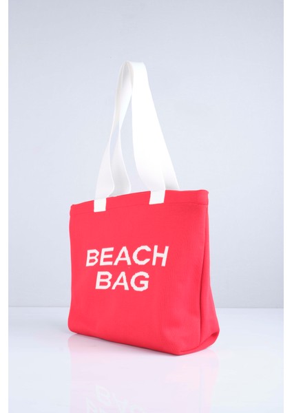 Beach Bag Yazılı Triko Plaj Çantası fiyatları