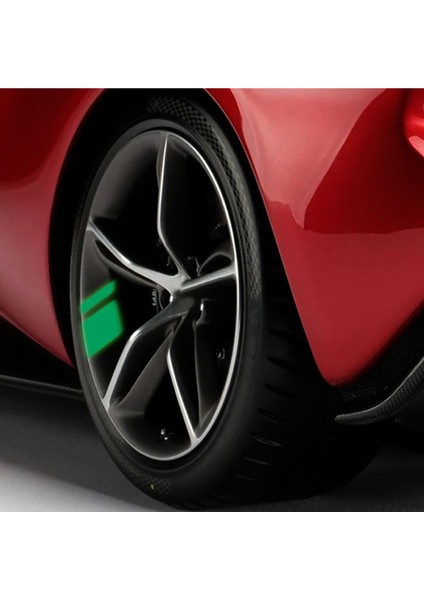 18-21 Inch Için Jant ve Dikiz Aynası Sticker Seti (6 Parça) – Jantlar Dekoratif Etiket Sticker - Reflektif Yeşil