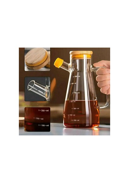 2’li Borosilikat Cam Yağdanlık & Sirkelik Seti – Vakum Kapaklı, 900 Ml, Bambu Stantlı | Masterchef Stil Mutfak Sunumu fırsatları