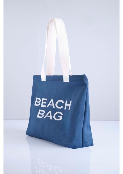 Beach Bag Yazılı Triko Plaj Çantası fiyatları
