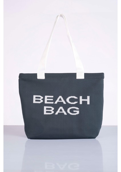Beach Bag Yazılı Triko Plaj Çantası fiyatları