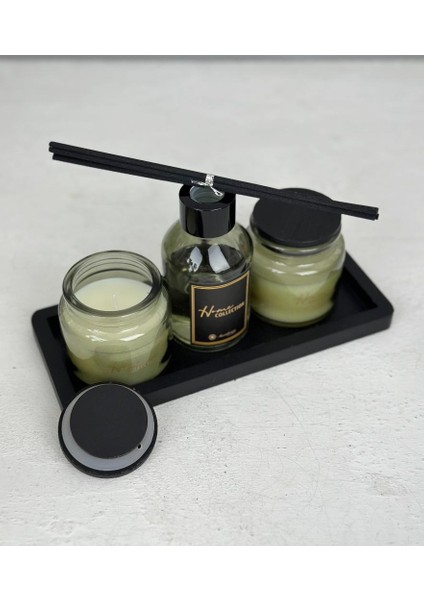 Tepsili Mum ve Koku Seti Yeşil Osmanthus Green Tea