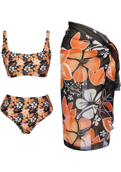 Pareolu Straplez Askılı Bikini Takım