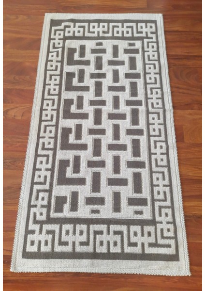 Pamuklu Bukle Lüks Kilim (80X150)-LUMA Kreme Kahve
