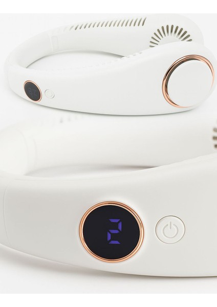 L18 Model | 5 Kademeli | Bladeless Taşınabilir Boyun Fanı | USB Şarjlı | Sessiz Vantilatör | LCD Ekranlı