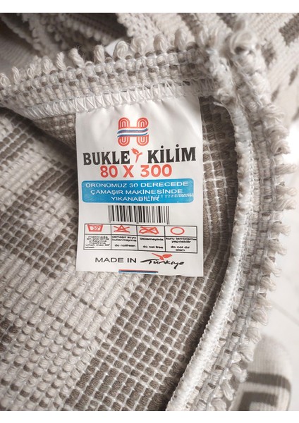 Pamuklu Bukle Lüks Kilim, Yolluk (80X300)-LUMA Kreme Kahve modelleri