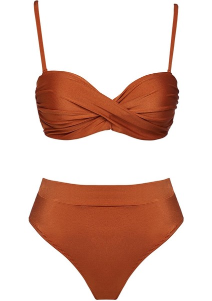 Dönmeli Yüksek Bel Bikini Takım