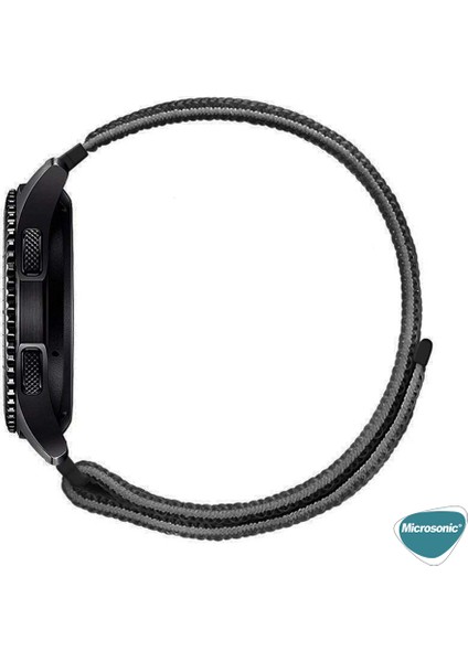 Huawei Watch 5 46MM Hasırlı Kordon Woven Sport Loop Siyah