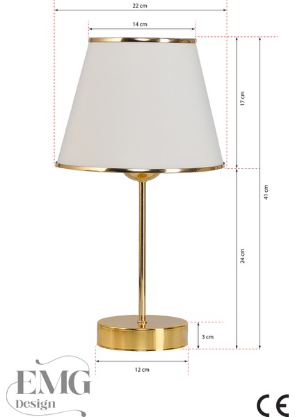 Kumaş Galaksi Modern Pasta Tekli ve 2 Li Gold Abajur Seti