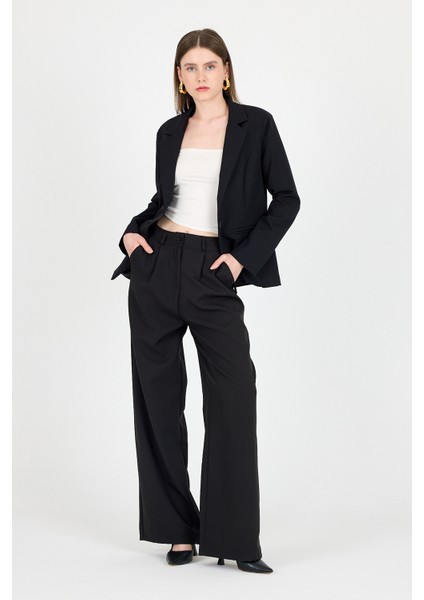 Siyah Tek Düğmeli Klasik Kesim Blazer Ceket 4612A modelleri