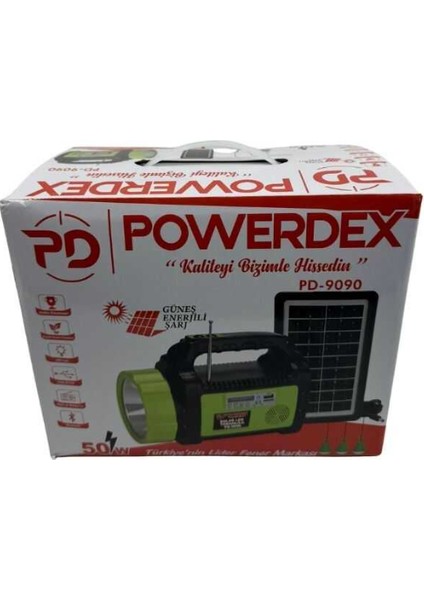 PD-9090 50W Güneş Enerjili Şarj Radyolu Avcı Kamp Feneri modelleri