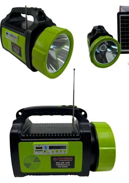 PD-9090 50W Güneş Enerjili Şarj Radyolu Avcı Kamp Feneri fırsatları