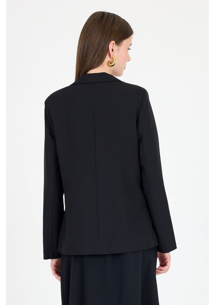 Siyah Tek Düğmeli Klasik Kesim Blazer Ceket 4612A indirimleri
