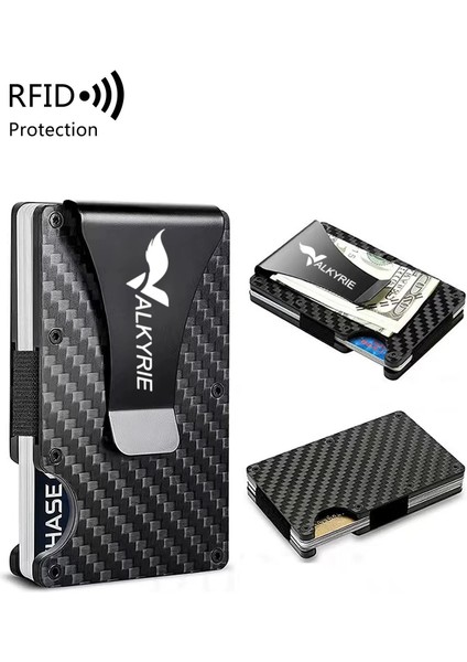 Rfıd Korumalı Alüminyum Metal 20 Kart Kapasiteli Ince Hafif Güvenli Kartlık Karbon modelleri