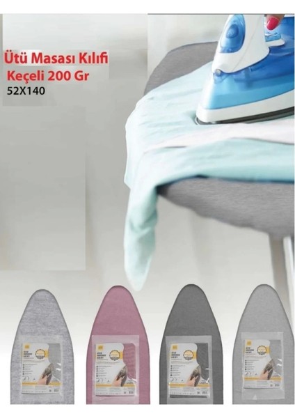 Ütü Masası Örtüsü Renkli Keçeli 52 cm * 140 cm Lastikli 1 Adet