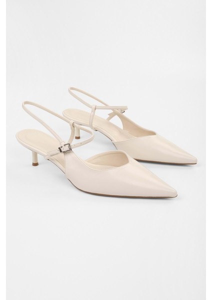 Kadın Lea Ekru Parlak Stiletto