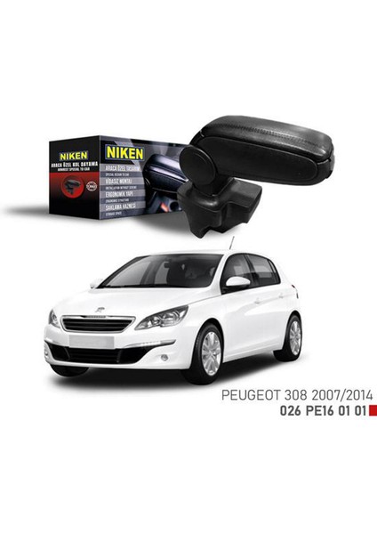 Araca Özel Kol Dayama Siyah Peugeot 308 07-13 Sptgl