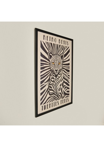 Deco Leopar Tablo - Beyaz / Siyah - 50X70 cm modelleri
