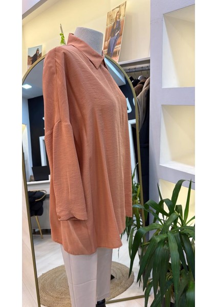 3001 Oversize Basic Gömlek - Oranj
