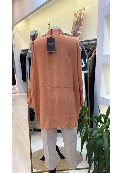 3001 Oversize Basic Gömlek - Oranj