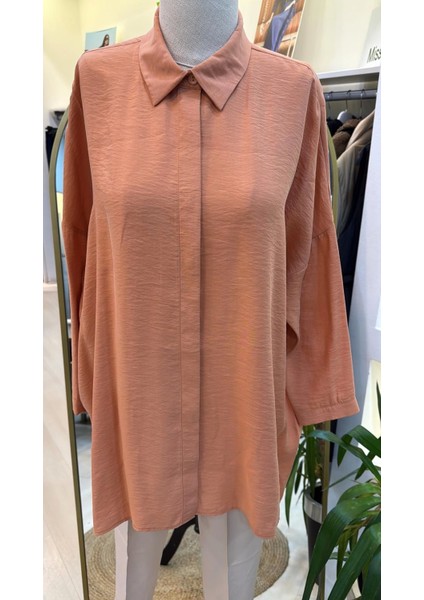 3001 Oversize Basic Gömlek - Oranj