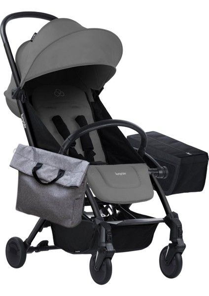 Connect 3 Black-Grey Bebek Arabası / Yan Düzenleyici / Grey-Black Yan Bakım Çantası