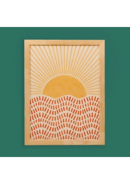 Deco Sun Madness Çerçeveli Tablo - Bej - 50X70 cm