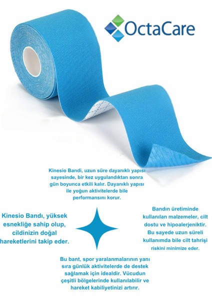 Sporcu Bandı 5 Metre x 5 cm Kinezyo Tape Beauty Yüz Bölgesi Için Cotton Kinesyo (5 Adet) fırsatları