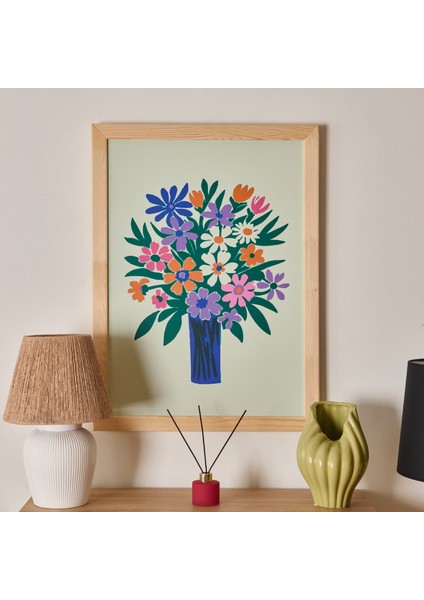 Deco Granny Summer Çerçeveli Tablo - Mavi - 50X70 cm