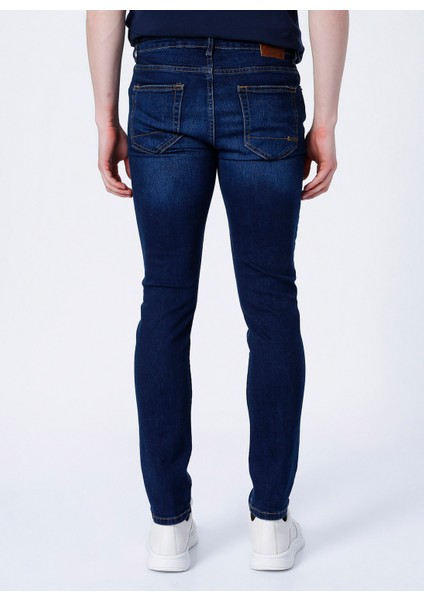 E-Ethan Normal Bel Slim Fit Düz İndigo Erkek Denim Pantolon fırsatları