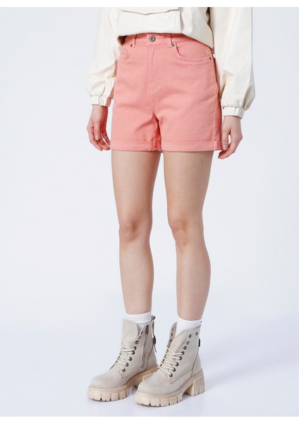 Kdsy113 Yüksek Bel Standart Kalıp Düz Pembe Kadın Mini Şort modelleri