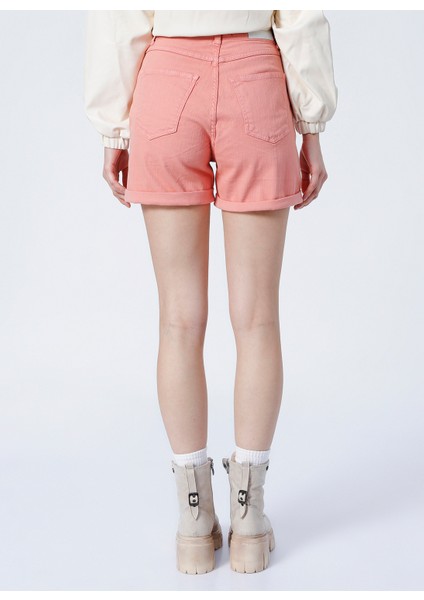 Kdsy113 Yüksek Bel Standart Kalıp Düz Pembe Kadın Mini Şort fırsatları