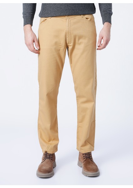 4A0121200062 Normal Bel Regular Fit Armürlü Deve Tüyü Erkek Pantolon fiyatları