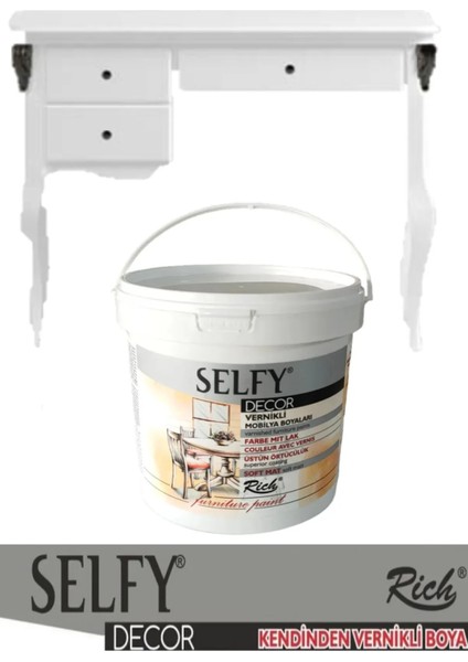 Rich Selfy Decor Beyaz Mobilya Boyası Su Bazlı Kullanıma Hazır 1000 gr Kokusuz Ürün