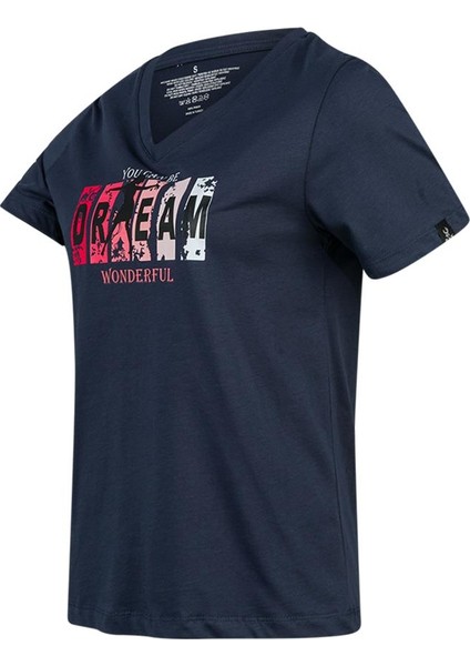 Alone Baskılı V Yaka Kadın T-Shirt 404