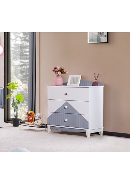 Fethiye Şifonyer - Beyaz Gri