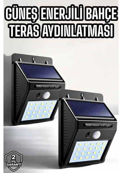 Solar Güneş Enerji Panelli Sensörlü Lamba Enerji Tasarruflu