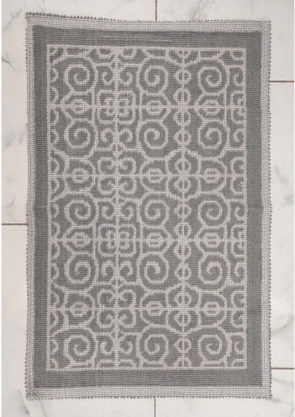 2 Adet Pamuklu Bukle Lüks Kilim (80X125)-SPIRAL Gri fiyatları