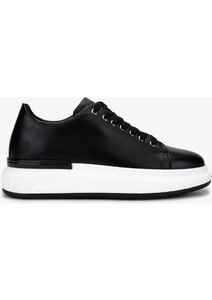 Erkek Hakiki Deri Siyah Sneakers & Spor Ayakkabı 381 VAL-19669 Erk Ayk Y25 Sıyah